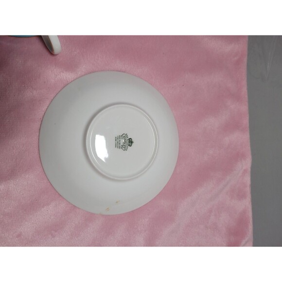 Vintage JOHN AYNSLEY Bone China England Light Blue Pattern Set Cup & Sauce - Picture 5 of 8